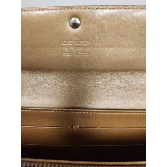 Louis Vuitton AUTHENTIC Vernis gold long wallet WITH DUSTBAG & Certificate of Au - Picture 5 of 9